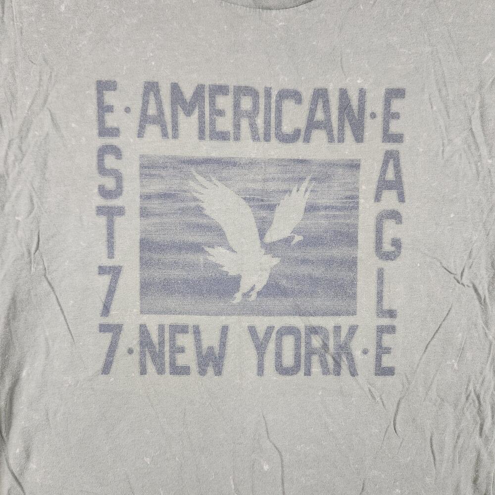 American Eagle Shirt Mens Medium Green Super Soft New York Eagle Graphic Logo
